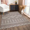 payé Teppich Wohnzimmer - Boho Braun 200x290cm - Raute Ornamente - Ethno Teppiche für Balkon Terrasse Garten - Hochtief 3D Effekt - Indoor Outdoor Schlafzimmer Esszimmer