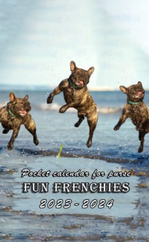 2023-2024 Fun Frenchies Pocket Calendar: 2 Year Monthly Planner With Fun Frenchies Calendar For Purse To Organize A Better Life | Large Contacts, Password Logs, Important Things & Note Sections