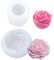 NICAVKIT 2Pcs moldes de velas de silicona de flores de rosa y peonía para hacer velas, moldes de resina, kit de silicona, moldes de silicona 3D, moldes para verter velas para vela perfumada DIY