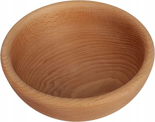 Wooden World - Cuenco decorativo de madera para frutas y nueces – Cuenco de madera de haya natural estilo rústico para aperitivos – 10 cm