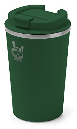 LOKOMOTO Taza Café termo para Llevar de 450ml/13oz, doble pared acero inox sin BPA, Antigoteo cierre hermético, Taza termo para el automovil para bebidas frías y calientes