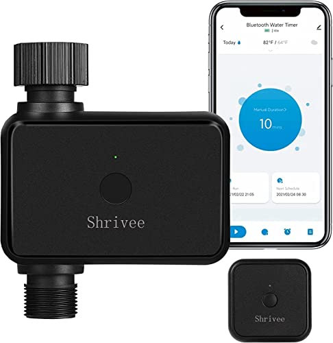 Shrivee Water Timer WiFi Sprinkler Timer, Smart Sprinkler, Garden Irrigation Computer, Smart Hose Faucet Timer with Bluetooth and App Control, Yard Garden Lawn Watering Automatic Irrigation Controller