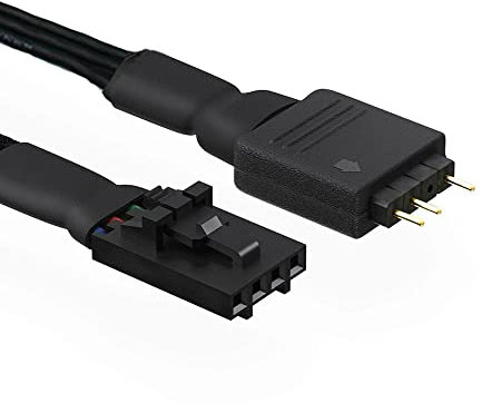 iHaospace Cable adaptador RGB de 4 pines para Corsair Commander Core, cable convertidor para Corsair iCUE Commander, conector adaptador ARGB para dispositivos ARGB de 5 V y 3 pines