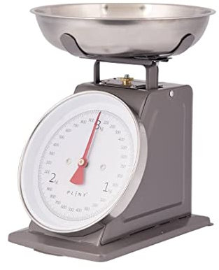 PLINT New 3KG Traditional Weighing Kitchen Scale With Stainless Steel Bowl, Retro Scales Mechanical Vintage, Retro Food Scales with Large Metal Bowl (Modern Black)