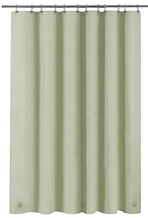 Duschvorhang aus Kunststoff, Premium-PEVA-Duscheinlage, BPA- und PVC-frei, kein chemischer Geruch, leichter grüner Duschvorhang mit 3 Magneten für Badezimmer, 12 Metallösen, Salbeigrün