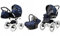 BabyLux® Bambimo Kinderwagen Set 3 in 1 - Margaret - incl. Babywanne, Buggy Sportsitz, Auto-Babyschale - Autositz - Kinderwagenset - Kombikinderwagen mit Wickeltasche, Regenschutz usw.