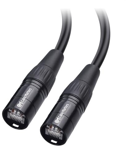 Cable Matters Cable Ethernet Cat6 blindado compatible con conectores RJ45 EtherCON en negro, 30 pies para aplicaciones profesionales de audio, video y red