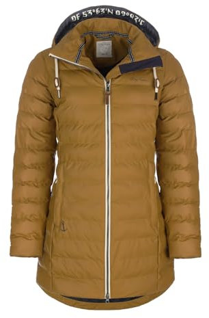 Dry Fashion Damen Polyurethan-Mantel Danzig gesteppt - Outdoor-Jacke wind- und wasserdicht in Zimt Größe 40