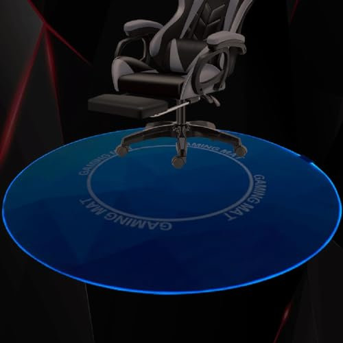 Lumineux Tapis de Chaise de Jeu Rond Antidérapant Tapis de Chaise de Bureau pour Plancher en Bois Dur Grandes LED RGB Tapis de Jeu Protecteur de Sol (Color : Style1, Size : 39inch)