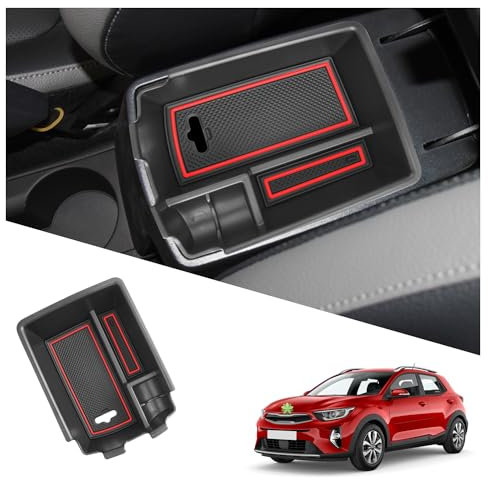 Ruiya Compatible con Kia Stonic 2018-2022 2023 Consola Central Caja de almacenamiento, Caja Reposabrazos Stonic Reposabrazos Organizador Central Reposabrazos Bandeja Accesorios Kia Stonic