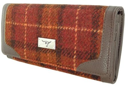 Glen Appin Harris Tweed Ladies Bute Fold-Over Purse LB2000 (Colour 117 Rust)
