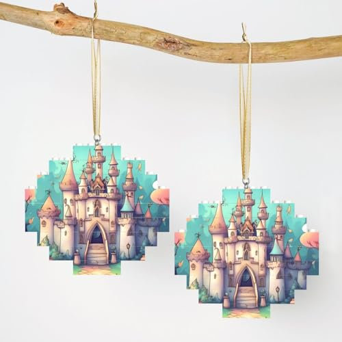 Baustein Puzzle Raute Bausteine Klassische Burg Bausteine Ziegelstein Puzzle für Erwachsene 3D Micro Bausteine Raute Weihnachtsbaum Ornament Lustige Geschenke für Freund