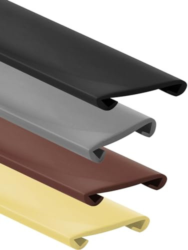 Handlauf Treppenhandlauf Kunststoffhandlauf Profil Gummi PVC Handlauf 40x8mm Geländer Profil Schutz für Treppenhandlauf, Kunststoffhandlauf, Geländer (5M, Braun)