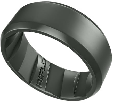Men's Tactical Silicone Rings, 9mm Wide 2.5mm Thick Rubber Wedding Bands for Him, Breathable Working Man's Performance Ring