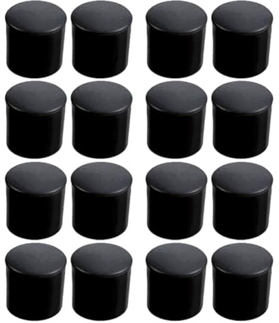 16 Pcs Premium Rubber Door Stop Stud Replacement Tips – Doorstopper Bumpers, Springe Hinge End Caps for Wall & Floor Protection – Universal Size (Black)