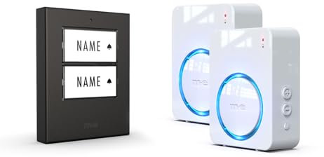 m-e Funkklingel BELL-522 BO Edelstahl Anthrazit mit Sender und Empfänger für 2-Familienhaus, Erweiterbare kabellose Türklingel mit 300 Meter Reichweite, Türglocke für Batteriebetrieb, Türklingel Funk