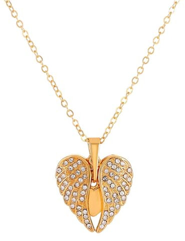Sopodbacker Collar Colgante Cadena Hombre Mujer Joyas Necklacecollar Colgante Corazón Collar Alas De Ángel Colgante 01Kc Oro 11229