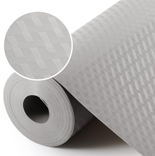 StaHom Tappetino per Cassetti, Tappetini Non-adesivo EVA Plastica Rotolo Carta per Mensola Cassetto Frigorifero Tavolo Mobile Cucina Lavello Ripiani Grigio chiaro 60x200cm