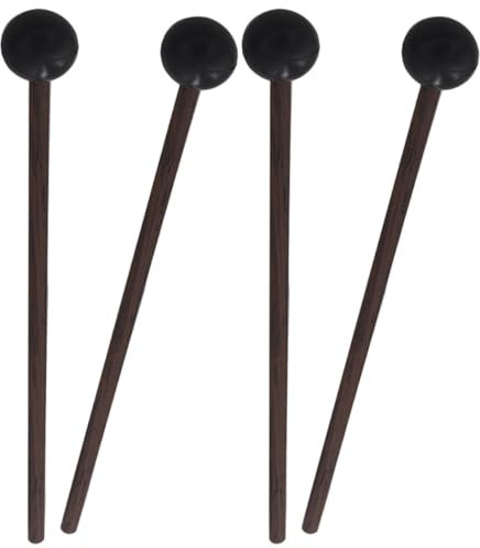 COSMEVIVI 2pairs Tongue Drum Mallets Kit Marimba Drum Sticks Wooden Handles Rubber Tip Boys and Girls Sticks for Beginners