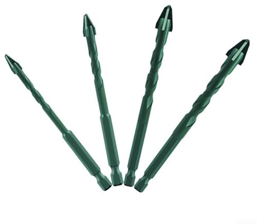 Bohrersatz für Exzenter zum Bohren geeignet für Fliesen, Holz und Blech in mehreren Stückzahlen (4 Stück)