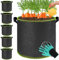 Celestia 5 Piezas Bolsas de Cultivo L Bolsas para Plantas con Guantes y Asas y Etiquetas de Plantas, Maceteros de Tela no Tejida Resistentes para Patatas, Tomates, Fresas y más (30L)
