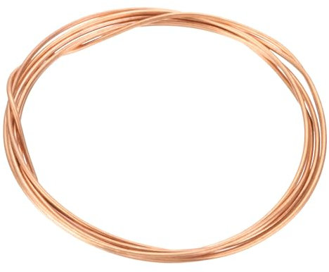 QUARKZMAN Alambre de Cobre, 2.5mm Diámetro 2m Largo Cable de Cobre Suave Flexible Sólido para Envolver Joyas Bisutería Bricolaje Manualidad Jardinería Floristería Decoración