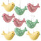Logbuch-Verlag 9 Bunte Vögel zum Aufhängen Ostern Frühling kleine Metallanhänger Pastell Frühjahrsdeko Anhänger 3 x 4,5 cm