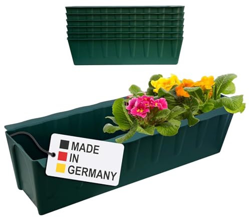 Hossi's Wholesale 6 Euro-Paletten Blumenkästen-Einsätze | 37,3cm Dunkelgrün | Pflanzkasten für Europalette Palette | Balkonkasten | Blumentopf | aus stabilen Kunststoff | Made in Germany