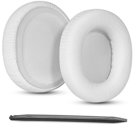 TaiZiChangQin Ersatz-Ohrpolster, kompatibel mit SteelSeries Arctis 1/3/5/Arctis 7/7+/7P/7P+/7X/7X+/9/9X/Pro/Prime Kopfhörerkissen, Schaumstoff-Mesh-Gewebe, Weiß (nicht für Arctis Nova geeignet)