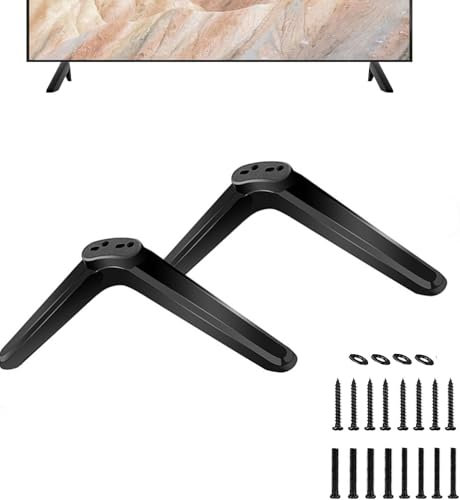 SuBeriYi TV Base Pedestal Feet TV Legs,Universal TV Stand Legs Table Replacement TV Legs Desk Pedestal TV Stand Mount Most Smart TVs Table Desk with Screws for TCL Roku 32 40 49 50 55 Inch Screws