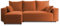 4ALL HOME Ecksofa mit Schlaffunktion Tobi 246x145 cm - Couch - Sofa mit Bettkasten - Eckcouch - L-Form - Schlaffsofa - Schlafsofa mit Bettkasten - Universal (Velo 627 Kupfer)