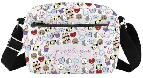 Bangtan Inspire Crossbody Bag K-pop Characters Shoulder Bag Army Members Fans Merch I Purple You Gift