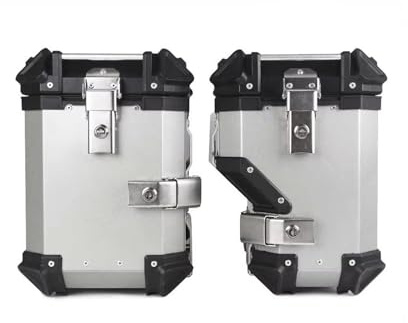 Gepäckträger Motorrad-Kofferraum-Top-Box Seitengepäckkoffer Gepäckträgerrahmen Heck-Topcase-Zubehör Für CFMOTO 800MT CF Moto 800 MT Für Explorer Motorrad Hinten Gepäck(38L Side Box Silver)