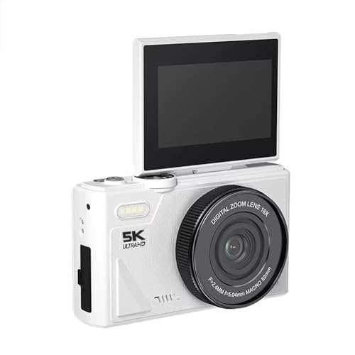 Uxsjakjsd 180° Flip Screen Digital Photography Camera 5K 18X Digital Zoom Vintage Vlog Video Recorder Selfie Cam B