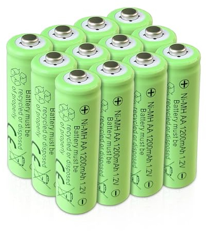 SPMST AA 1.2V Ni-MH Rechargeable Batteries, 1200mAh Double A Pre-Charged Batteries for Outdoor Solar Lights, Pathway Lights (12 Pack)