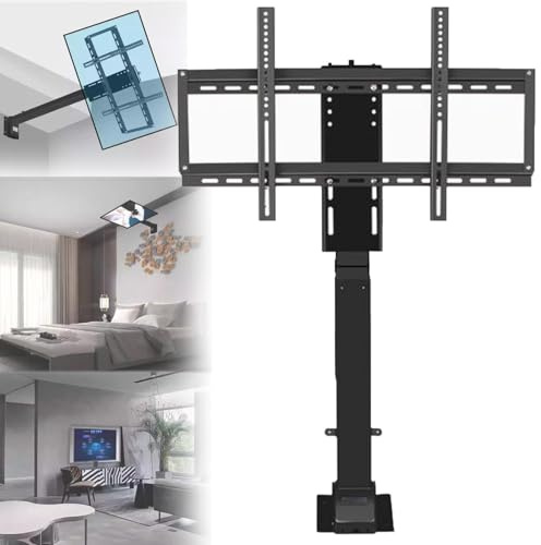 ToayNia TV Mount Stands Electric TV Lift Bracket,Swivels 360° Wall Mount TV Lift,Smart Motorized TV Lift,Can Be Hidden In The Cabinet Telescopic TV Lift Bracket