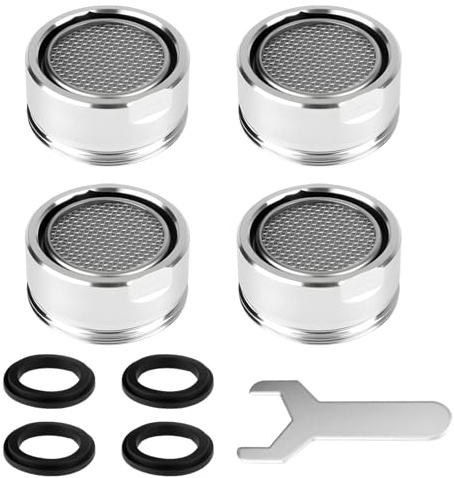 4 mousseurs M22 inox pour cuisine et salle de bain avec joints et clé