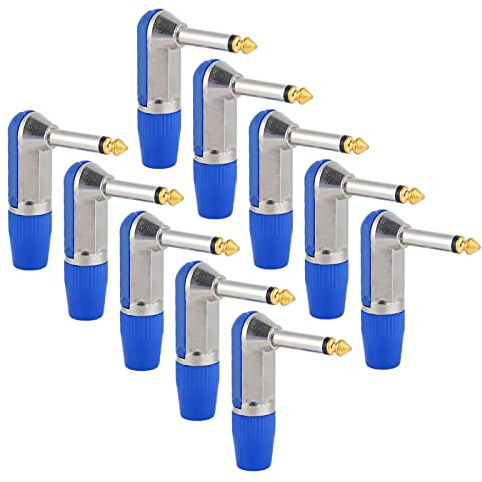 Audio-Stecker-XLR-Adapter, professionell, langlebig, korrosionsbeständig, 6,35 mm Kopfhörer-Mikrofon-Adapter für Heimkino, AV-Receiver, Klaviere, Bassgitarren, Zinklegierung, ABS, (Blau)