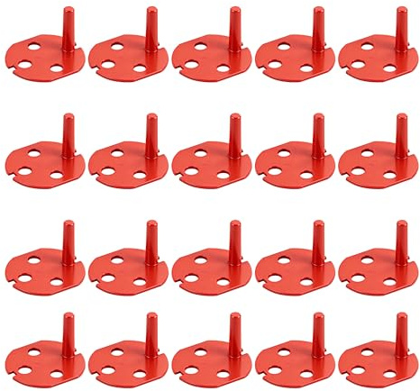 Lot de 20 Détrompeurs de Prise Rouge 2P+T – Fiche Mâle 16A – Compatible Prises Rouges standards – Pose simple sans outil