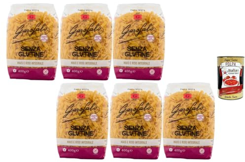 Italian Gourmet Glutenfreie Pasta Mix 6er Pack, 6 x 400 g Pasta Sortiment aus Mais & Vollkornreis, ideal für Vorrat & Familienküche, glutenfrei genießen + Italian Gourmet Polpa