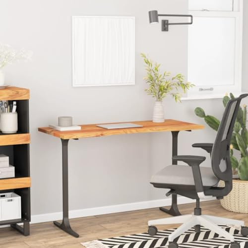 HFXHIJXQ Plateau de bureau en bois massif d'acacia - 110 x 60 x 2,5 cm - Forme ergonomique - Pour gaming, bureau, salle à manger