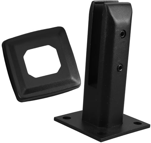 HEATSHAKING Pince à Verre Installation Facile pour Fixation de Verre Escalier en Acier Inoxydable Noir, Accessoire Polyvalent Poteau et Main Courante