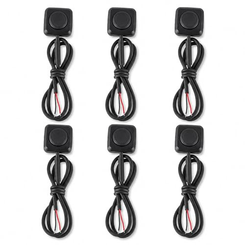 6PCS Interrupteurs à Bouton Poussoir Momentanés 12 V 24 V, Mini Interrupteur Précâblé pour Montage en Surface, Interrupteur Momentané pour Automobile, Équipement Industriel et Projets Électroniques