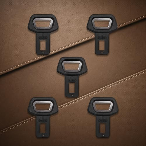 Dog Car Safety Buckle, Premium Aluminum Alloy Seat Belt Lock for Dogs, Pet Vehicle Restraint Connector with D-Ring for Dog Harness – Anti-Rattle, Scratch-Resistant (5-Pack) (Bottle opener)