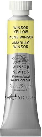Winsor & Newton Aquarelle Professionnel - Peinture Aquarelle, Haute Luminosité, Résistante à la Lumière, Qualité Archive, Tube de 5 ML, Couleur Jaune Winsor