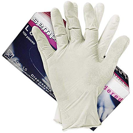 Semperguard Latex-Einmalhandschuhe, gepuderte Ausführung, Größe S, 100 Stück