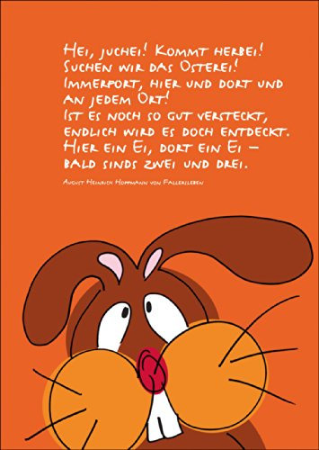 Kartenkaufrausch Fröhliche Osterkarte mit Comic Osterhasen und nettem Spruch • fröhliches Ostermotiv als hochwertige Oster Grüße im Set mit Umschlag zum Osterfest als Geschenkkarte