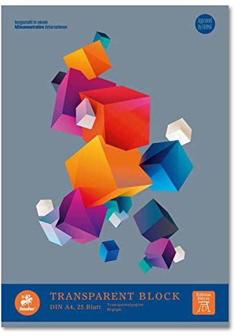 Staufen Edition Dürer Transparentblock - DIN A4, 25 Blatt, 80g/m² Transparentpapier, 1 Stück