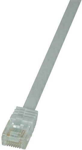 LogiLink CF2081U Cat.6 U/UTP SlimLine Flat Patch Cable, 7.50 Meter Length, White, White, 7.50 Meter Length