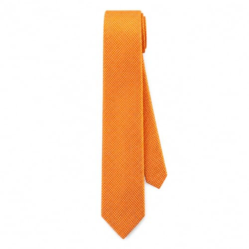 TigerTie - schmale Designer Seidenkrawatte in gepunktet gemustert
